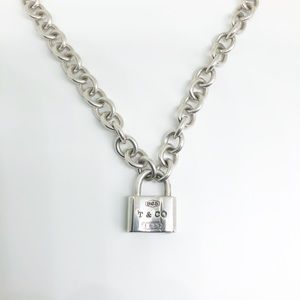 Auth. Tiffany & Co. 1837 Lock Necklace